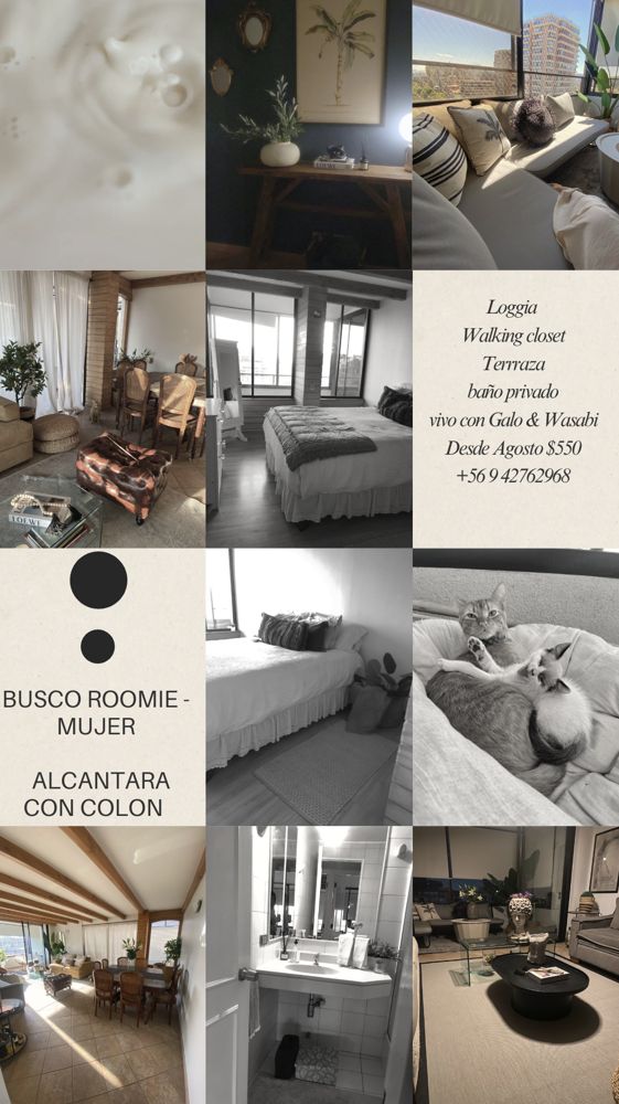 Busco roomie responsable, respetuosa, limpia- alcantara con colon- las condes en Las condes