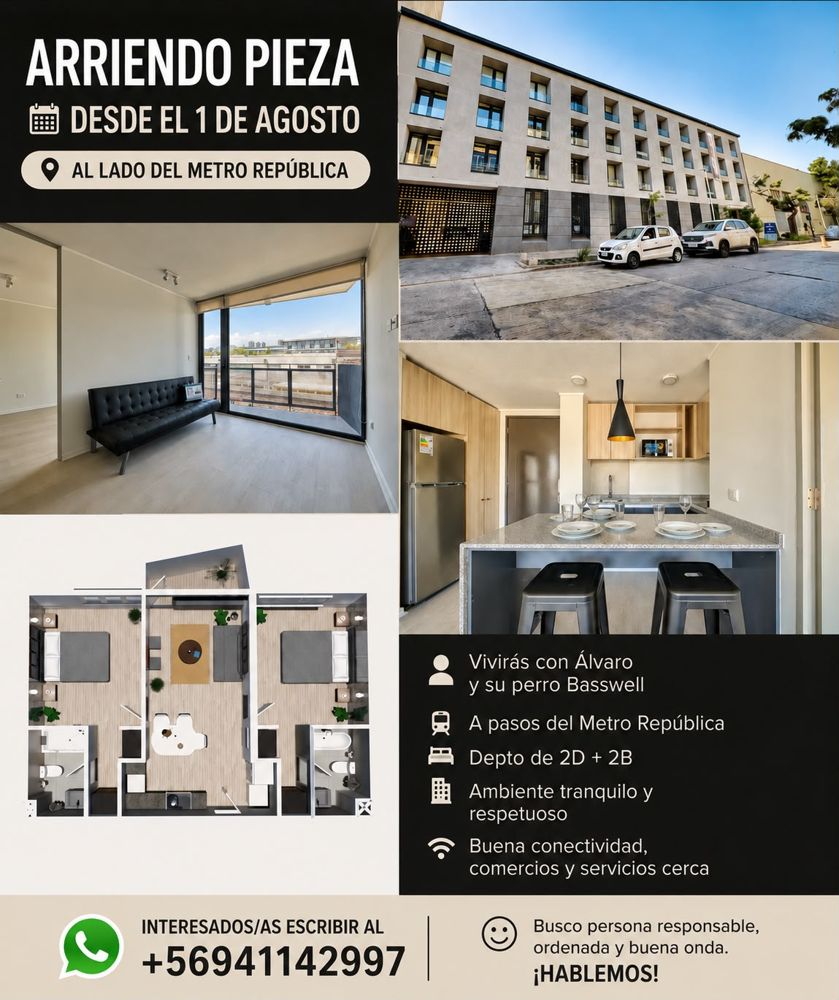 Busco roomie petfriendly y responsable. en Santiago