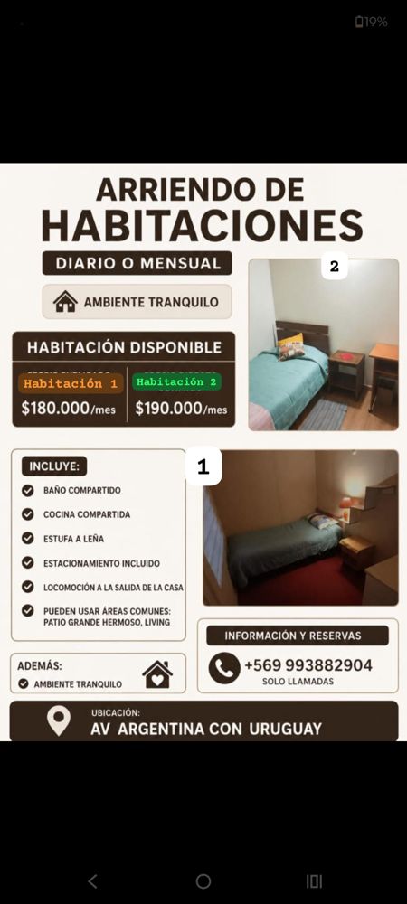 Se  arrienda pieza. para roomie todo compartido en Valdivia